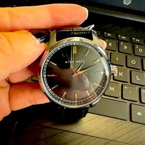 Nine West Black and Silver Women's Watch